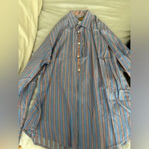 Robert Graham blue and orange men’s dress shirt